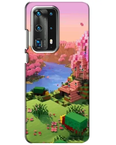 Чехол для Huawei P40 с картинкой «Розовое дерево Minecraft»