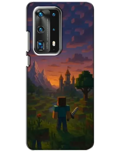 Чехол для Huawei P40 с картинкой «Стив у башни»