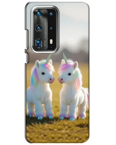 Чехол для Huawei P40 с картинкой «Пара единорогов»