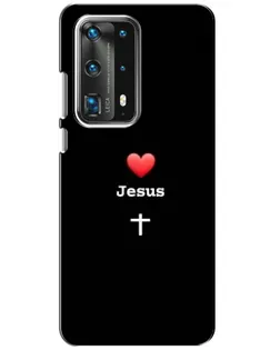 Чехол для Huawei P40 с картинкой «Сердце - Jesus»