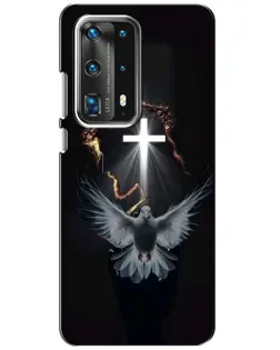 Чехол для Huawei P40 с картинкой «Голубь и Свет»