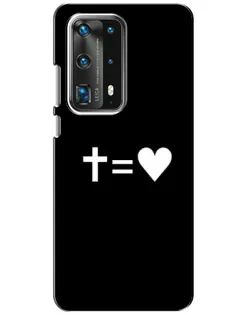 Чехол для Huawei P40 с картинкой «Крест и Сердце»