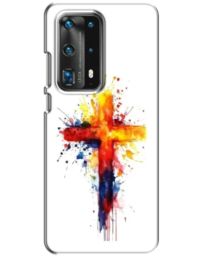 Чехол для Huawei P40 с картинкой «Акварельный крест»