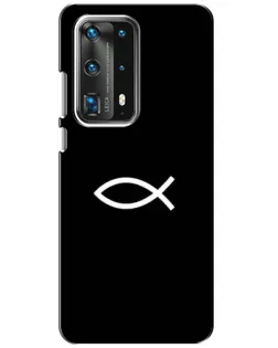 Чехол для Huawei P40 с картинкой «Символ рыбы Jesus»