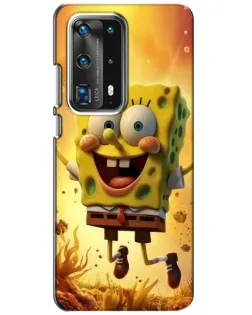 Чехол для Huawei P40 с картинкой «Губка Боб прыгает»
