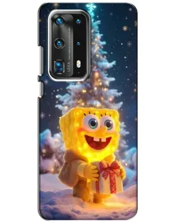 Чехол для Huawei P40 с картинкой «Рождественский Спанч Боб»
