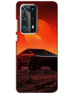 Чехол для Huawei P40 с картинкой «Cybertruck на Марсе»