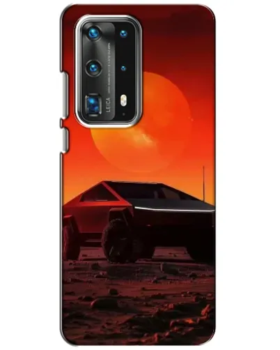 Чехол для Huawei P40 с картинкой «Cybertruck на Марсе»