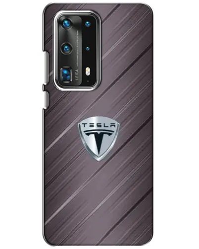 Чехол для Huawei P40 с картинкой «Металлическая текстура Tesla»