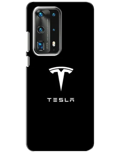 Чехол для Huawei P40 с картинкой «Tesla White Logo»