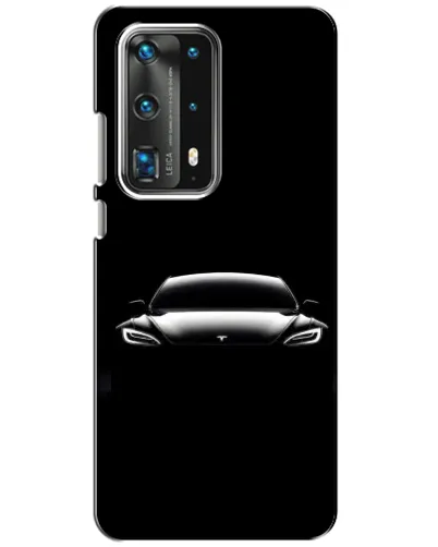 Чехол для Huawei P40 с картинкой «Фары Tesla Night»