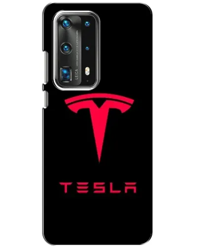 Чехол для Huawei P40 с картинкой «Tesla Red Logo»