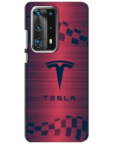 Чехол для Huawei P40 с картинкой «Тесла красный карбон»