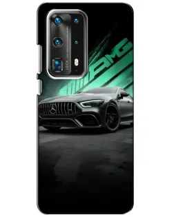 Чехол для Huawei P40 с картинкой «Темный Mercedes AMG»