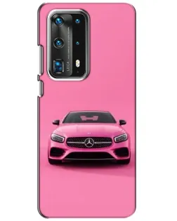 Чехол для Huawei P40 с картинкой «Розовый Mercedes AMG»