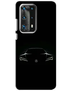 Чехол для Huawei P40 с картинкой «Mercedes — силуэт авто»