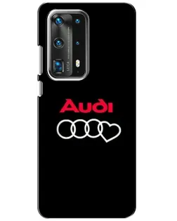 Чехол для Huawei P40 с картинкой «Логотип Audi Heart»