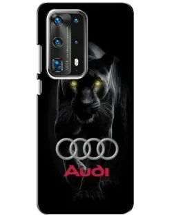 Чехол для Huawei P40 с картинкой «Пантера и Audi»