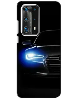 Чехол для Huawei P40 с картинкой «Неоновый взгляд Audi»