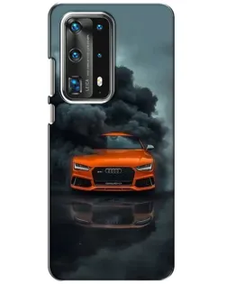 Чехол для Huawei P40 с картинкой «Audi в облаках дыма»