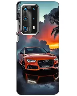 Чехол для Huawei P40 с картинкой «Audi — закат»