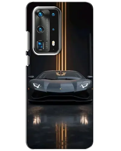 Чехол для Huawei P40 с картинкой «Lamborghini золотые линии»