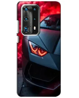 Чехол для Huawei P40 с картинкой «Lamborghini красное сияние»
