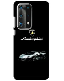Чехол для Huawei P40 с картинкой «Логотип Lamborghini классика»