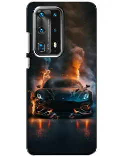 Чехол для Huawei P40 с картинкой «Lamborghini дымная эстетика»