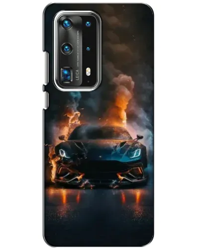 Чехол для Huawei P40 с картинкой «Lamborghini дымная эстетика»