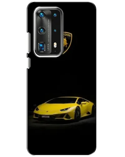 Чехол для Huawei P40 с картинкой «Lamborghini желтый акцент»