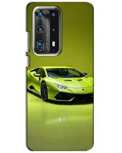 Чехол для Huawei P40 с картинкой «Салатовый Lamborghini Huracan»
