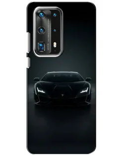 Чехол для Huawei P40 с картинкой «Черный Lamborghini Aventador»