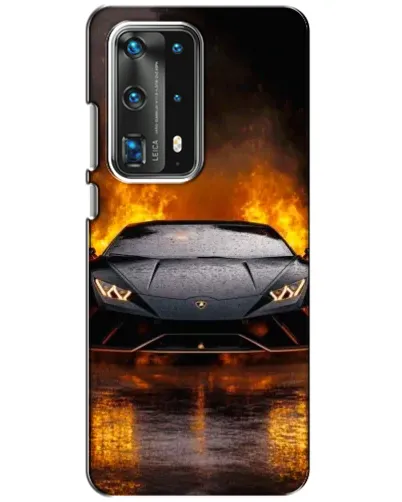 Чехол для Huawei P40 с картинкой «Lamborghini в огне»