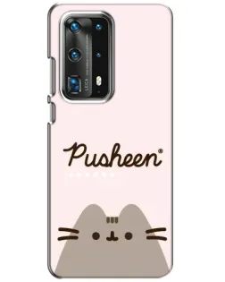 Чехол для Huawei P40 с картинкой «Pusheen логотип»