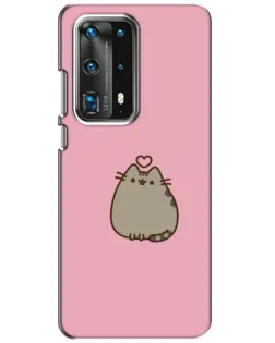 Чехол для Huawei P40 с картинкой «Pusheen сердце»