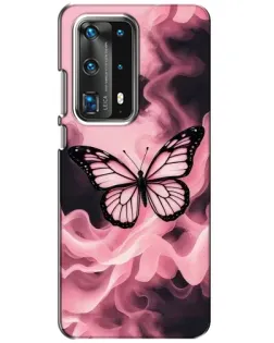 Чехол для Huawei P40 с картинкой «Бабочка в дыму»