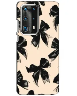 Чехол для Huawei P40 с картинкой «Паттерн черные банты»