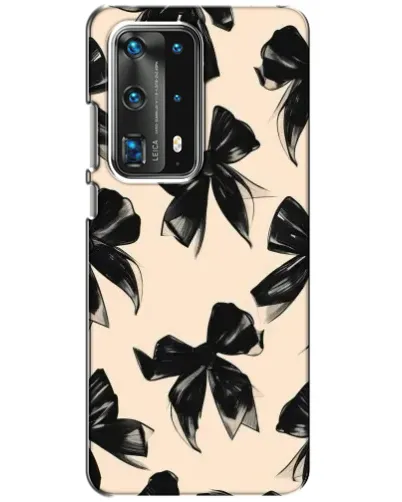 Чехол для Huawei P40 с картинкой «Паттерн черные банты»