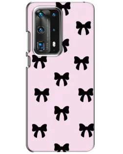 Чехол для Huawei P40 с картинкой «Черные банты Coquette»