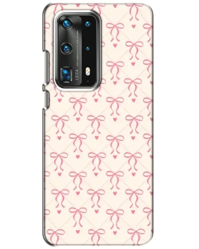 Чехол для Huawei P40 с картинкой «Розовые бантики Coquette»