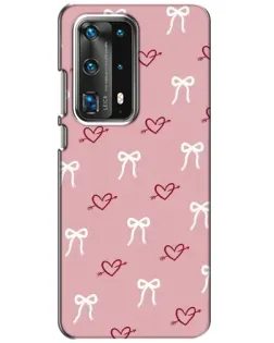 Чехол для Huawei P40 с картинкой «Сердца и банты»