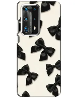 Чехол для Huawei P40 с картинкой «Черные бантики»