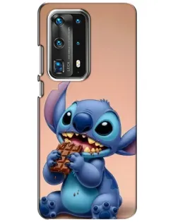 Чехол для Huawei P40 с картинкой «Стич ест шоколад»