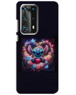 Чехол для Huawei P40 с картинкой «Stitch в цветах»