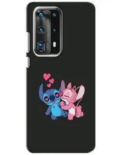 Чехол для Huawei P40 с картинкой «Анжел целует Стича»
