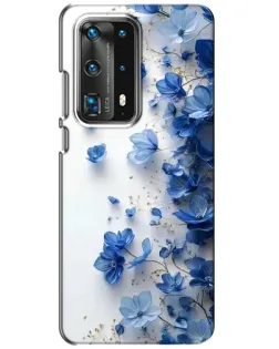 Чехол для Huawei P40 с картинкой «Голубой цветочный каскад»