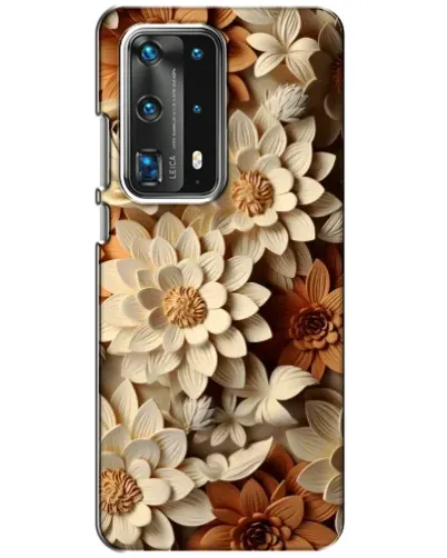 Чехол для Huawei P40 с картинкой «Бежевый флористический декор»