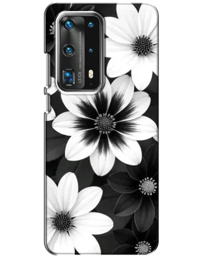 Чехол для Huawei P40 с картинкой «Монохромные астры»