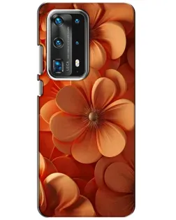 Чехол для Huawei P40 с картинкой «Оранжевый макро цветок»